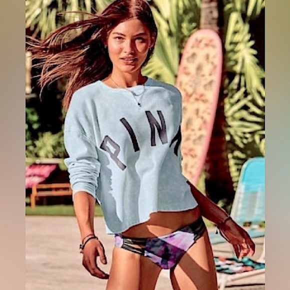 PINK Victoria's Secret Tops - VS PINK | Tie Dye Long Sleeve Waffle Crop Top Size Small